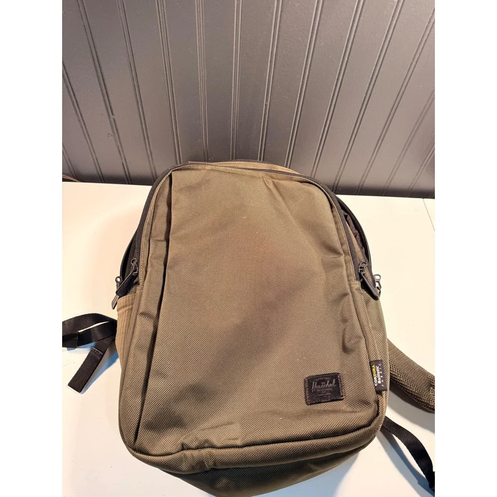Herschel Supply Co Cordura Ballistic Backpack Olive Green Laptop Travel Bag